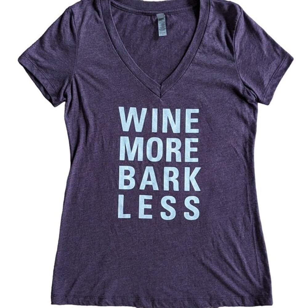 NEXT LEVEL Apparel Women Tee Shirt Size L Wine Color V Neck Soft Washed